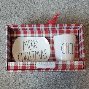 Rae Dunn White 'MERRY CHRISTMAS' Plate & 'CHEER' Tumbler Set